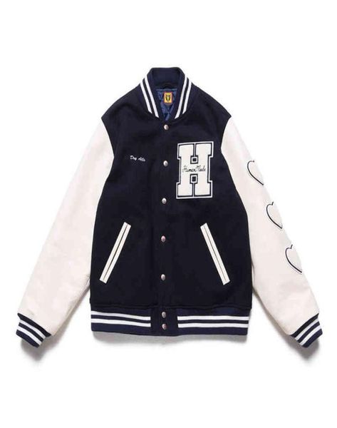 outlet human made 20aw color blocking leather sleeve flocking embroidery love baseball cotton jacket men039s and women039s5781505, Black;brown
outlet human made 20aw color blocking leather sleeve flocking embroidery love baseball cotton jacket men039s and women039s5781505, Black;brown