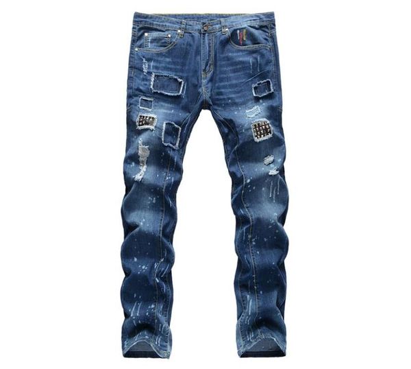men039s jeans mens jena plus size rivet slim denim casual trendy painted holes ripped pants trousers9654979, Blue
men039s jeans mens jena plus size rivet slim denim casual trendy painted holes ripped pants trousers9654979, Blue