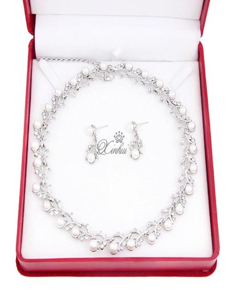 concise pearl necklace earrings suit bride jewelry marry wedding zircon set chain jewellery 30029753934, Silver
concise pearl necklace earrings suit bride jewelry marry wedding zircon set chain jewellery 30029753934, Silver