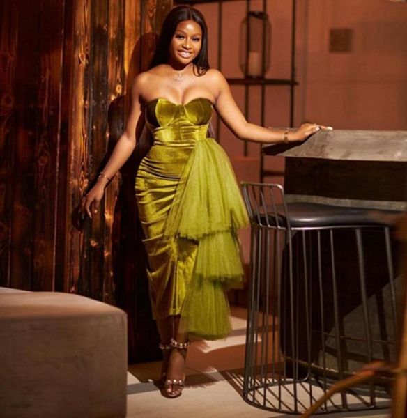 party dresses army green strapless evening dress midcalf length velvet mermaid formal gowns with side tulle train prom dres7877953, White;black
party dresses army green strapless evening dress midcalf length velvet mermaid formal gowns with side tulle train prom dres7877953, White;black