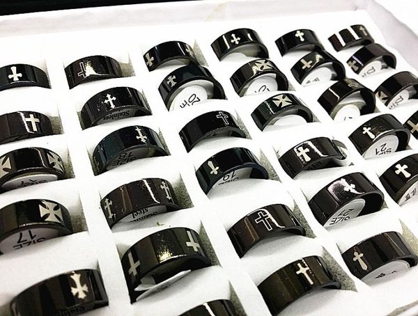 whole mix styles 36pcs black plating cross men039s stainless steel band rings brand new2322456, Silver
whole mix styles 36pcs black plating cross men039s stainless steel band rings brand new2322456, Silver