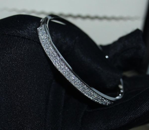 choucong sparkling fashion jewelry 925 sterling silver pave white sapphire cz diamond gemstones women wedding party wrist bangle g6846119, Black
choucong sparkling fashion jewelry 925 sterling silver pave white sapphire cz diamond gemstones women wedding party wrist bangle g6846119, Black