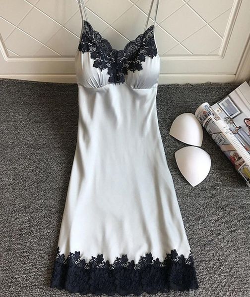 women sleepwear home clothes satin slips nightgown trim lace nightdress summer nightwear lingerie with chest pads9124830, Black;red
women sleepwear home clothes satin slips nightgown trim lace nightdress summer nightwear lingerie with chest pads9124830, Black;red