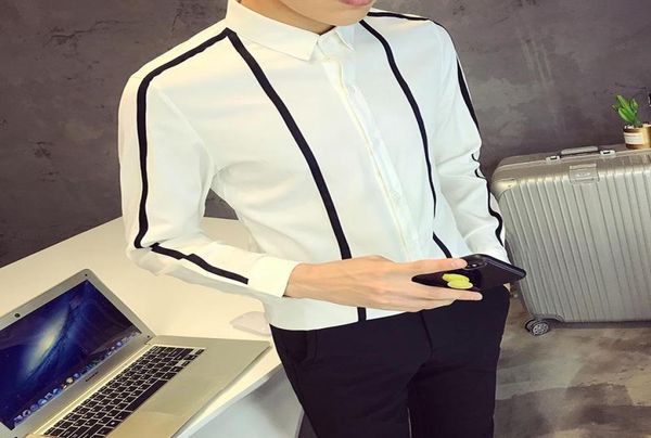 brand designer men striped shirt long sleeve 2021 fashion slim camisa masculina5xl large size men039s casual social prom dress 4077975, White;black
brand designer men striped shirt long sleeve 2021 fashion slim camisa masculina5xl large size men039s casual social prom dress 4077975, White;black