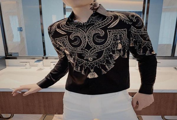 luxury gold print men shirt casual slim fit long sleeve male dress shirt club party vintage tuxedo camisa social masculina6892038, White;black
luxury gold print men shirt casual slim fit long sleeve male dress shirt club party vintage tuxedo camisa social masculina6892038, White;black