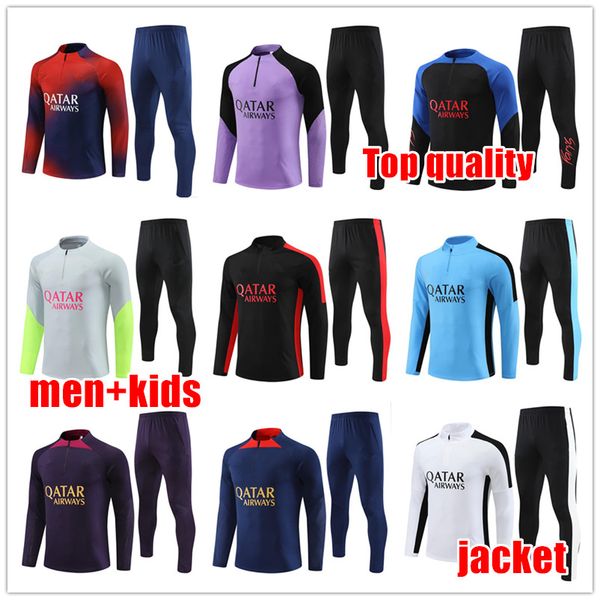 2023 psgs mbappe soccer jersey tracksuits 23 24new paris training suit men and kids half pull long sleeve jacket sergio ramos verratti icard, Black
2023 psgs mbappe soccer jersey tracksuits 23 24new paris training suit men and kids half pull long sleeve jacket sergio ramos verratti icard, Black