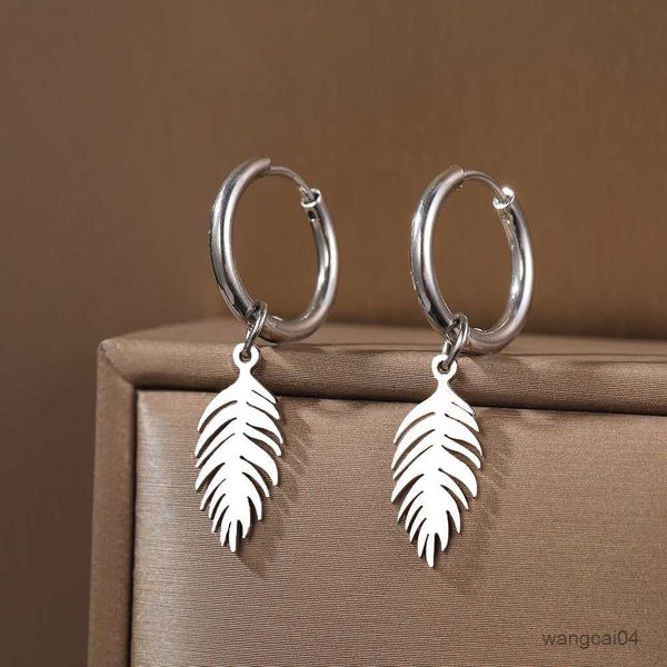 charm stainless steel earrings trend vintage leaves wheat ears pendants elegant fashion hoop earrings for women jewelry party gifts r230901, Golden
charm stainless steel earrings trend vintage leaves wheat ears pendants elegant fashion hoop earrings for women jewelry party gifts r230901, Golden