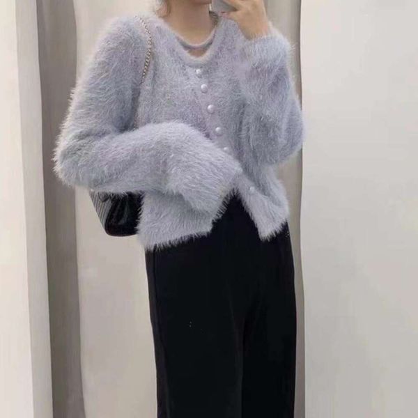 autumn and winter style sweaters lazy irregular design imitation mink velvet loose slimming sweater womens coat, White;black
autumn and winter style sweaters lazy irregular design imitation mink velvet loose slimming sweater womens coat, White;black