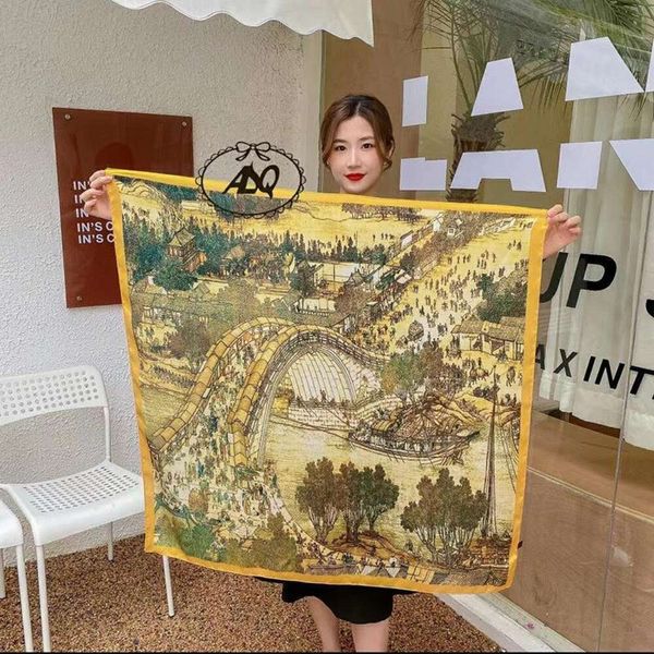 along the river during qingming neckerchief festival a golden retro printed shawl summer sunblock beach towel scarf, Blue;gray
along the river during qingming neckerchief festival a golden retro printed shawl summer sunblock beach towel scarf, Blue;gray