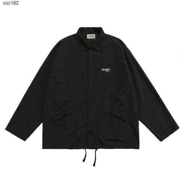 spring casual thin solid color pocket black fog nylon reflective jacket manjtik, Black;brown
spring casual thin solid color pocket black fog nylon reflective jacket manjtik, Black;brown