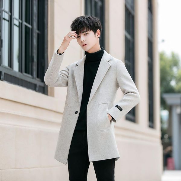 men's trench coats trench coat 2023 woolen men's midlength korean casual spring and autumn trend 230831, Tan;black
men's trench coats trench coat 2023 woolen men's midlength korean casual spring and autumn trend 230831, Tan;black