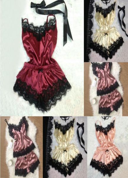 woman sleepwear spaghetti strap silk two piece nightwear chemise femme cami short lace pajamas set7037021, Black;red
woman sleepwear spaghetti strap silk two piece nightwear chemise femme cami short lace pajamas set7037021, Black;red