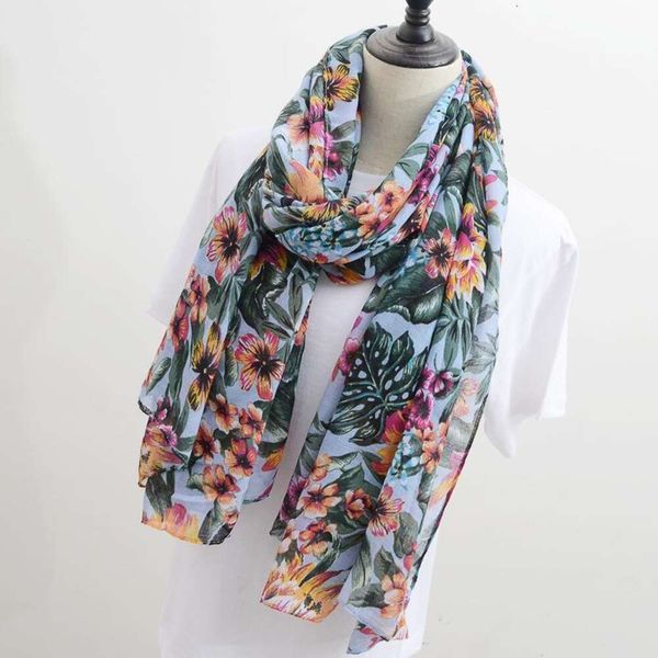 scarf womens spring and autumn korean cotton shawl dual use garden flower print summer seaside travel long beach, Blue;gray
scarf womens spring and autumn korean cotton shawl dual use garden flower print summer seaside travel long beach, Blue;gray