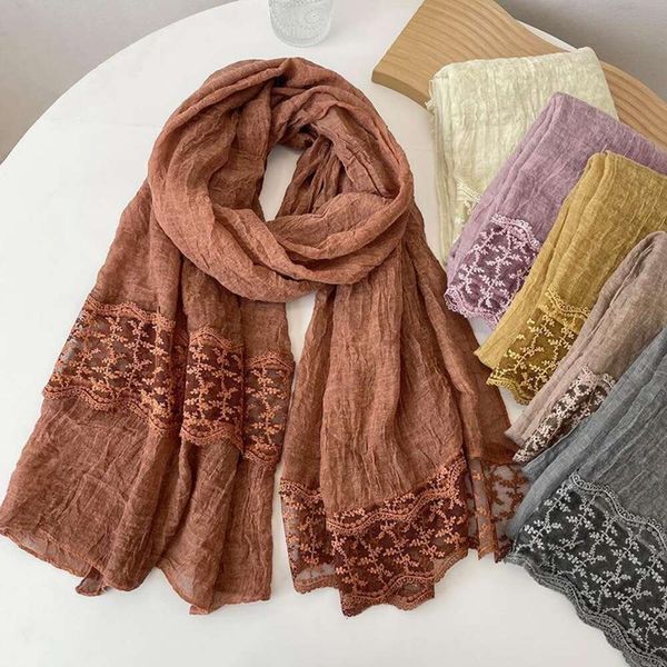 lace cotton and linen long scarf for women in the spring autumn korean version of versatile simple pure color neck, Blue;gray
lace cotton and linen long scarf for women in the spring autumn korean version of versatile simple pure color neck, Blue;gray