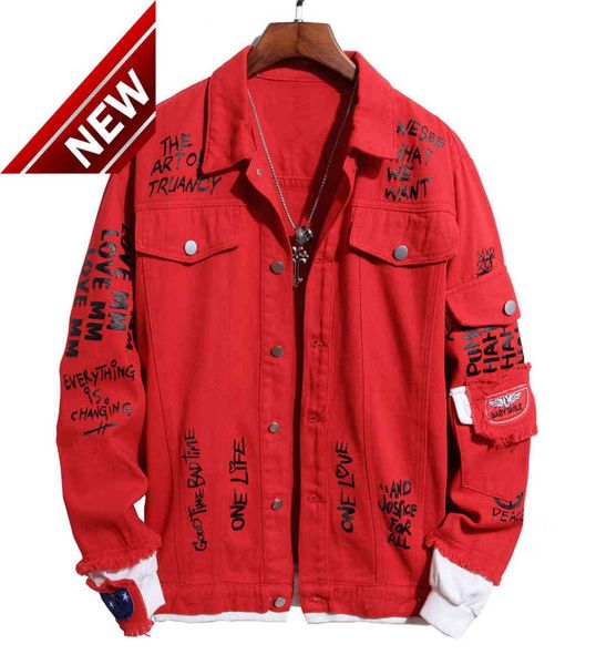 men039s patchwork letters printed red denim jacket loose rose painyed turn down collar jean coat outerwear8677990, Black;brown
men039s patchwork letters printed red denim jacket loose rose painyed turn down collar jean coat outerwear8677990, Black;brown