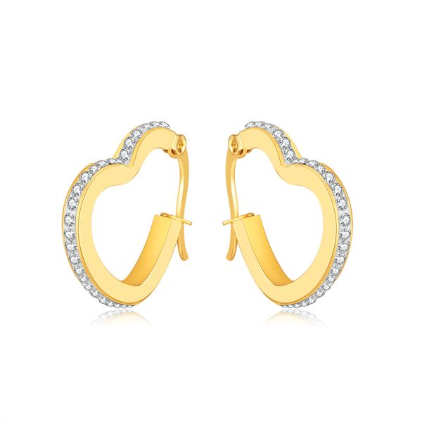 pair gold plated heart-shaped cubic zirconia earrings accessories fashion simple stud stainless steel jewelry for women girls, Golden;silver
pair gold plated heart-shaped cubic zirconia earrings accessories fashion simple stud stainless steel jewelry for women girls, Golden;silver