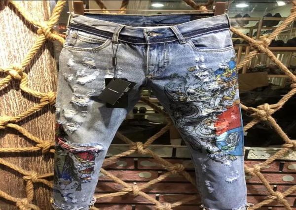 2020 designer jeans tide men039s jeans wear ragged embroidered tiger skull badge men039s slim riding breeches stretch jeans 5172381, Blue
2020 designer jeans tide men039s jeans wear ragged embroidered tiger skull badge men039s slim riding breeches stretch jeans 5172381, Blue