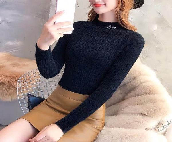 women039s sweaters autumn winter mink velvet knitted turtleneck sweater women solid slim basic pullovers pull femme women0392616876, White;black
women039s sweaters autumn winter mink velvet knitted turtleneck sweater women solid slim basic pullovers pull femme women0392616876, White;black