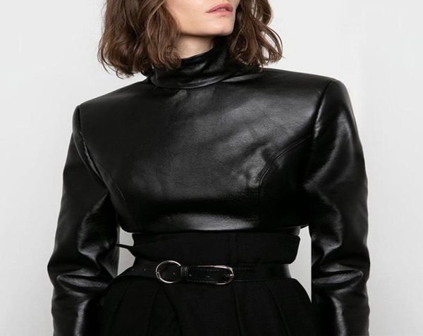 elegant faux leather padded shoulder blouse shirts women autumn winter pu back buttons turtleneck long sleeve laides 2022 wom7804208, White
elegant faux leather padded shoulder blouse shirts women autumn winter pu back buttons turtleneck long sleeve laides 2022 wom7804208, White