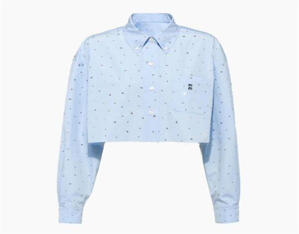 women vintage cotton short designer shirts blouse with diamant 2022 girls milan runway high end custom poplin designer shirt 6616789, White
women vintage cotton short designer shirts blouse with diamant 2022 girls milan runway high end custom poplin designer shirt 6616789, White
