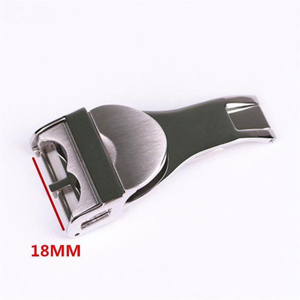 18mm folding buckle watch accessories for strap butterfly button solid steel clasp band bands257o, Black;brown
18mm folding buckle watch accessories for strap butterfly button solid steel clasp band bands257o, Black;brown