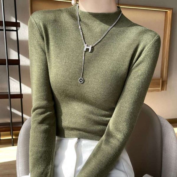 temperament commuting half neck t shirt sweater womens autumn and winter pure color all match slimming warm inner, White;black
temperament commuting half neck t shirt sweater womens autumn and winter pure color all match slimming warm inner, White;black