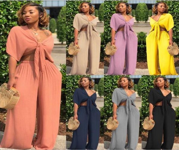 plus size two piece set women outfits bow tie wide leg pants suits casual clothes solid color matching sets11401032, Gray
plus size two piece set women outfits bow tie wide leg pants suits casual clothes solid color matching sets11401032, Gray