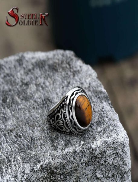 warrior new jewelry set turquoise titanium steel ring personalized tiger eye stone men039s ring4380356, Golden;silver
warrior new jewelry set turquoise titanium steel ring personalized tiger eye stone men039s ring4380356, Golden;silver
