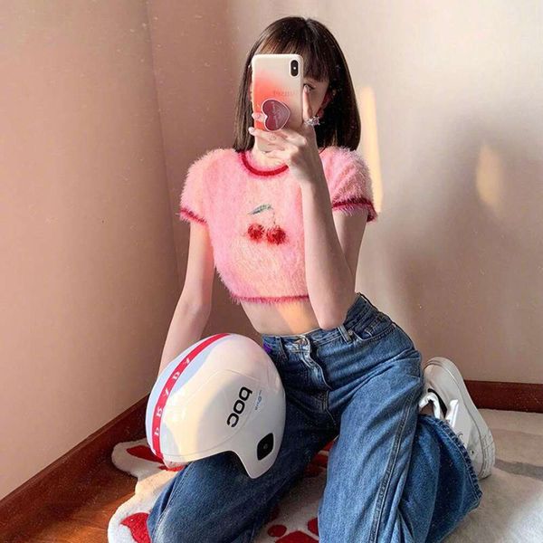 wind fashion temperament womens sweaters summer clothing round collar navel knitted cherry t shirt, White;black
wind fashion temperament womens sweaters summer clothing round collar navel knitted cherry t shirt, White;black