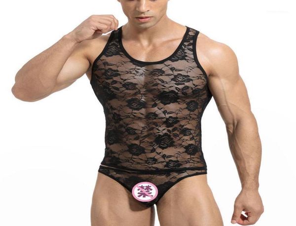 men039s tank men sheer rose lace panties slim crop mini vests male gym muscle sleeveless undershirts sissy seamless l2705198, White;black
men039s tank men sheer rose lace panties slim crop mini vests male gym muscle sleeveless undershirts sissy seamless l2705198, White;black