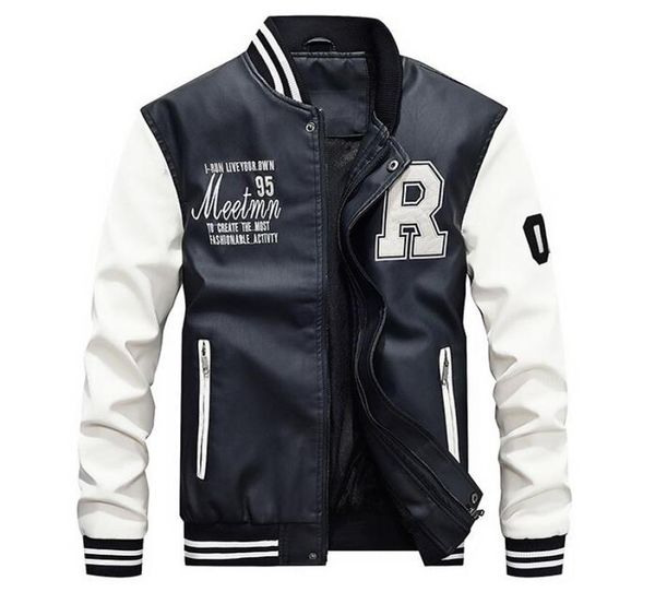 new motorcycle leather jacket men college luxury fleece baseball bomber jackets faux leather coats mens winter pilot bomber jacket9958230, Black;brown
new motorcycle leather jacket men college luxury fleece baseball bomber jackets faux leather coats mens winter pilot bomber jacket9958230, Black;brown