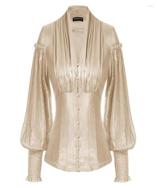 women039s blouses sd women renaissance shiny metalliclike shirt long lantern sleeve buttonup solid vneck victorian stea9842139, White
women039s blouses sd women renaissance shiny metalliclike shirt long lantern sleeve buttonup solid vneck victorian stea9842139, White