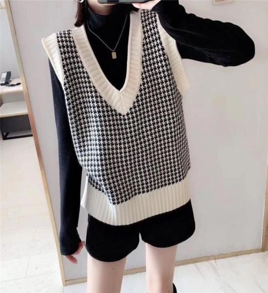 angora wool knit vest sweater women winter korean vintage houndstooth geometric plaid v neck sleeveless pullover jumper 2009185828817, White;black
angora wool knit vest sweater women winter korean vintage houndstooth geometric plaid v neck sleeveless pullover jumper 2009185828817, White;black