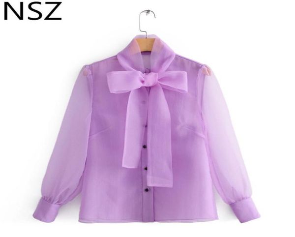 nsz women organza blouse transparent tulle shirt sheer see through bow tie neck ladies office blusas camisas purple y200404661305, White
nsz women organza blouse transparent tulle shirt sheer see through bow tie neck ladies office blusas camisas purple y200404661305, White