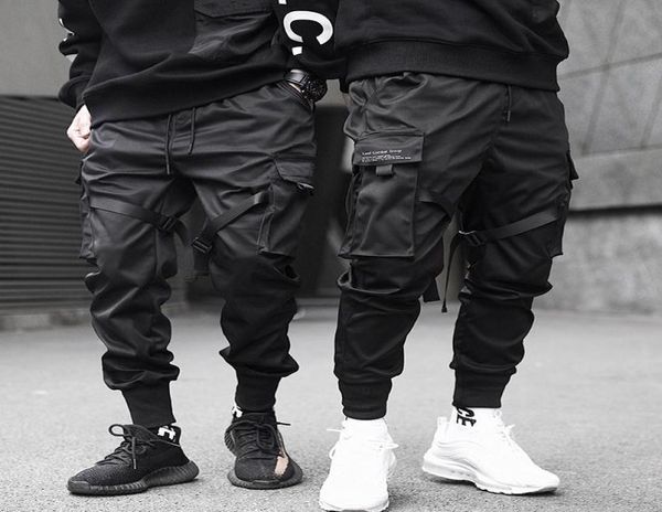 men ribbons block black pocket cargo pants harem joggers harajuku sweatpant hip hop tatical trousers5706428
men ribbons block black pocket cargo pants harem joggers harajuku sweatpant hip hop tatical trousers5706428