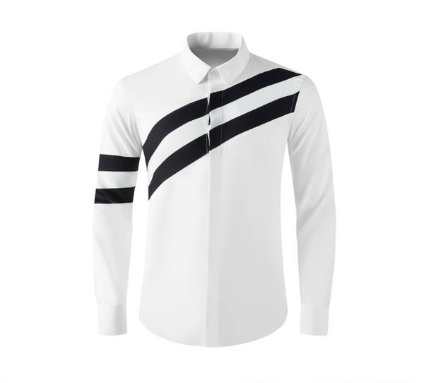 men shirt luxury cotton men shirts hit the color patchwok long sleeve slim business male dress shirts plus size5100693, White;black
men shirt luxury cotton men shirts hit the color patchwok long sleeve slim business male dress shirts plus size5100693, White;black