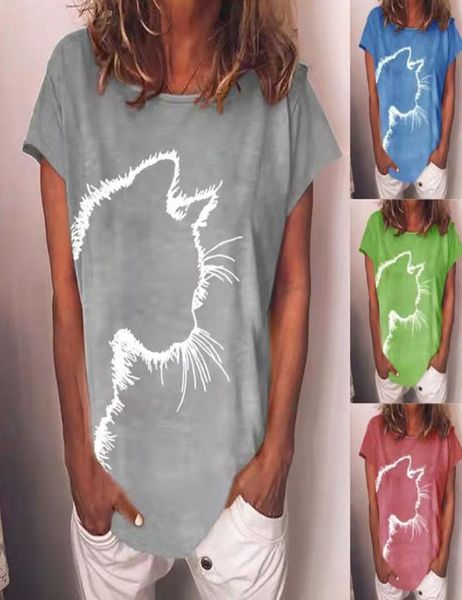 ladies t shirts cat head print casual loose round neck short sleeve tshirt 22018270665, White
ladies t shirts cat head print casual loose round neck short sleeve tshirt 22018270665, White