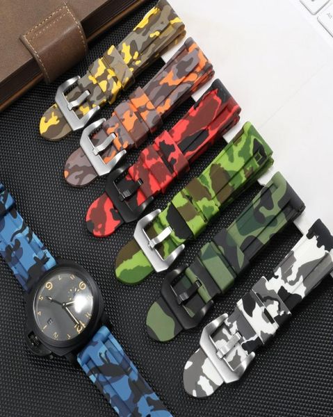 band silicone watchband for panerai watch strap 22mm 24mm 26mm camouflage rubber wristband sport waterproof wrist belt bracelet ba9915625, Black;brown
band silicone watchband for panerai watch strap 22mm 24mm 26mm camouflage rubber wristband sport waterproof wrist belt bracelet ba9915625, Black;brown