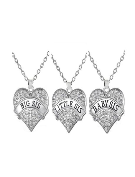set of 3 big sis little sis baby sis crystal heart pendant necklace nature for three sisters handmade jewelry4775546, Silver
set of 3 big sis little sis baby sis crystal heart pendant necklace nature for three sisters handmade jewelry4775546, Silver