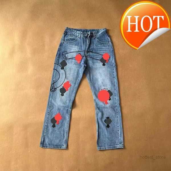 jeans designer make old washed chrome straight trousers heart letter prints for women men casual long style 129, Blue
jeans designer make old washed chrome straight trousers heart letter prints for women men casual long style 129, Blue