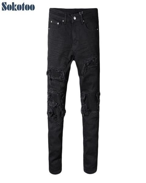 sokotoo men039s black patchwork stretch denim biker jeans for motorcycle slim fit skinny ripped pencil pants5106389, Blue
sokotoo men039s black patchwork stretch denim biker jeans for motorcycle slim fit skinny ripped pencil pants5106389, Blue