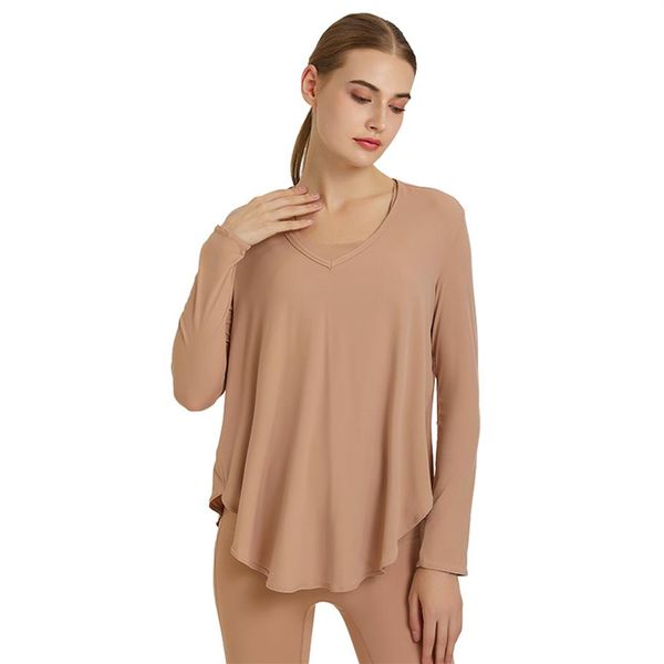 l-217 yoga outfit long sleeves shirt loose fit longer scooped back hem lightweight v neck quick dry fitness high elasticity t291n
l-217 yoga outfit long sleeves shirt loose fit longer scooped back hem lightweight v neck quick dry fitness high elasticity t291n