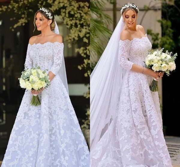 vintage lace a line wedding dresses bateau neck half sleeves long elegant bridal gowns court train lace-up plus size bride dress, White
vintage lace a line wedding dresses bateau neck half sleeves long elegant bridal gowns court train lace-up plus size bride dress, White