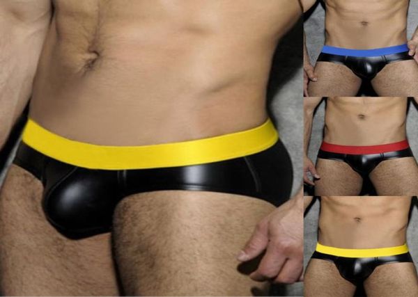 underpants men briefs underwear low waist imitation leather male cueca masculina bulge pouch gay6499804, Black;white
underpants men briefs underwear low waist imitation leather male cueca masculina bulge pouch gay6499804, Black;white
