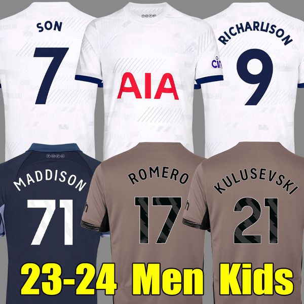 23 24 son soccer jerseys maddison tottenhams 2023 2024 richarlison pedro porro romero kulusevski bentancur spurs men kids kit football shirt, Black;yellow
23 24 son soccer jerseys maddison tottenhams 2023 2024 richarlison pedro porro romero kulusevski bentancur spurs men kids kit football shirt, Black;yellow