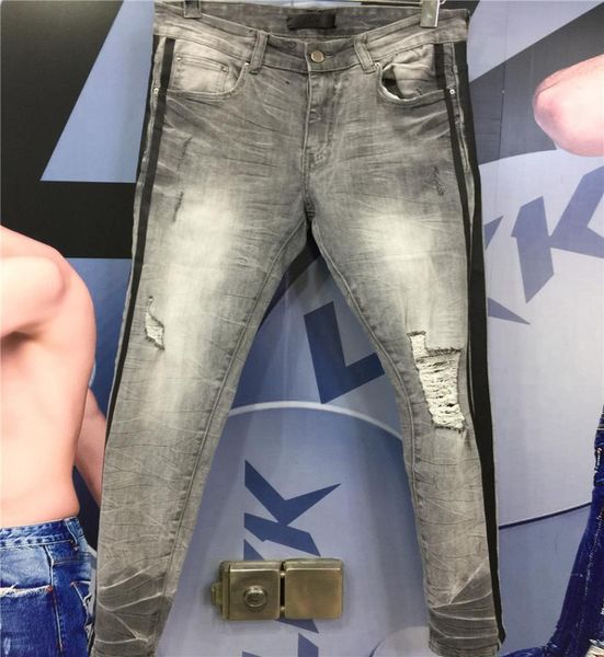 new arrival mens designer grey jeans black stripe style hole jeans fashion mens jeans slim motorcycle biker causal hip hop us size1600928, Blue
new arrival mens designer grey jeans black stripe style hole jeans fashion mens jeans slim motorcycle biker causal hip hop us size1600928, Blue