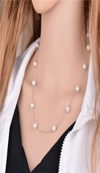 women039s pearl station necklace simulated beads long sweater chain silver beaded necklace6401360
women039s pearl station necklace simulated beads long sweater chain silver beaded necklace6401360