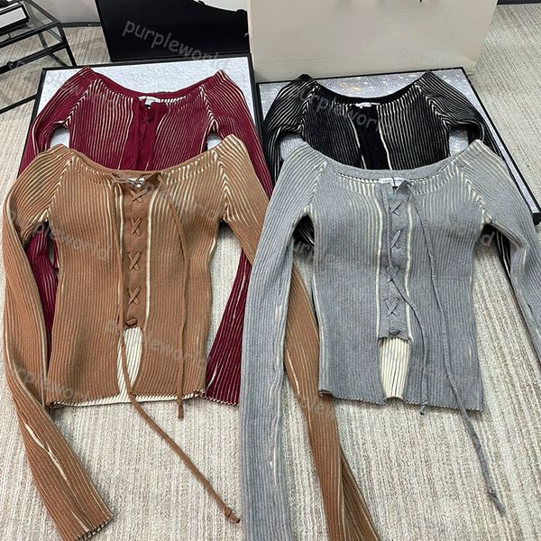 luxury knitwear fashion line neck long sleeve knitted womens lace up knitted base top, White
luxury knitwear fashion line neck long sleeve knitted womens lace up knitted base top, White
