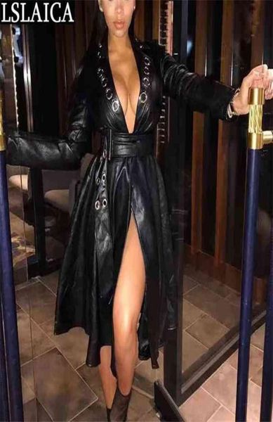 fashion long leather trench coat for women plus size outerwear autumn winter sleeve belt lapel black coats streetwear 2105156442099, Black;brown
fashion long leather trench coat for women plus size outerwear autumn winter sleeve belt lapel black coats streetwear 2105156442099, Black;brown