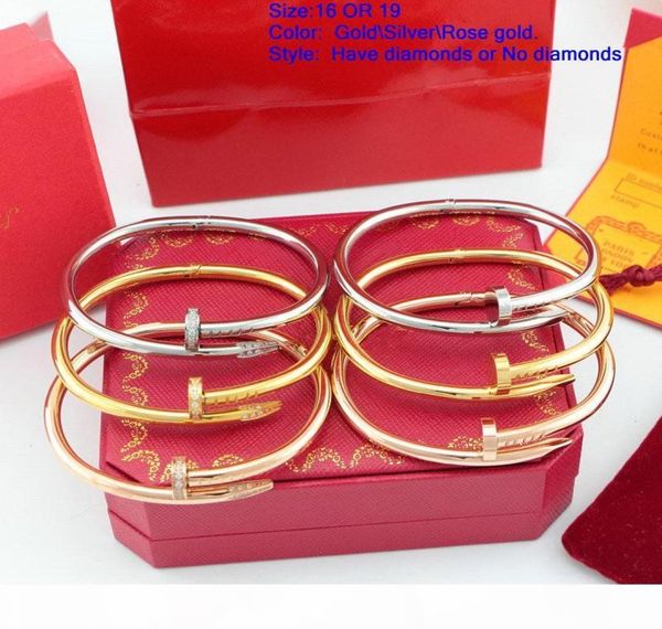 couple039s classic brand luxury designer fashion nail cuff women men bracelet love bangle gift with box set2557231, Black
couple039s classic brand luxury designer fashion nail cuff women men bracelet love bangle gift with box set2557231, Black